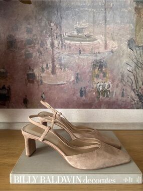 Dolce Vita Women's Ginay Suede Pointed-Toe Slingback Blade-Heel Pumps - Size 9